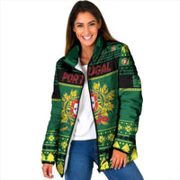 Personalized Portugal Christmas Padded Jacket Emblem With Flag Style - Wonder Print Shop