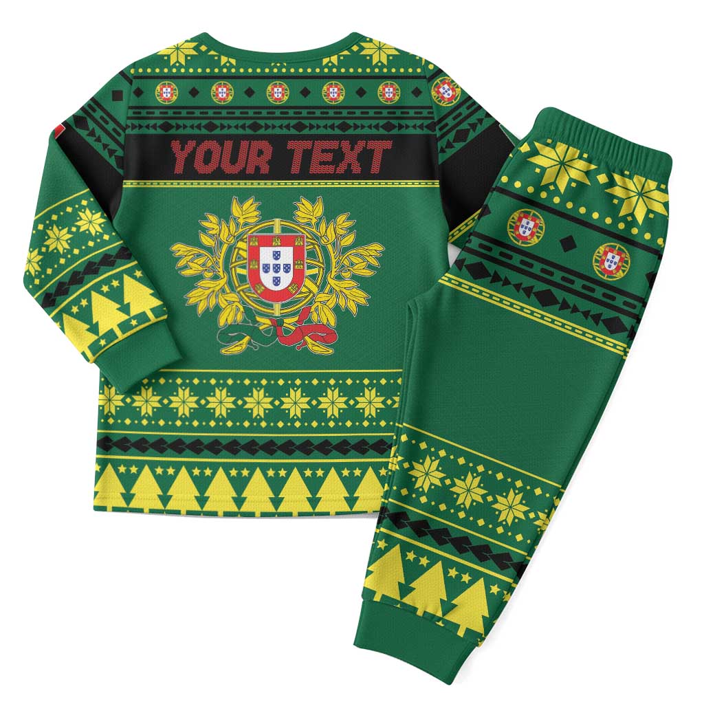Personalized Portugal Christmas Pajama Set Emblem With Flag Style - Wonder Print Shop