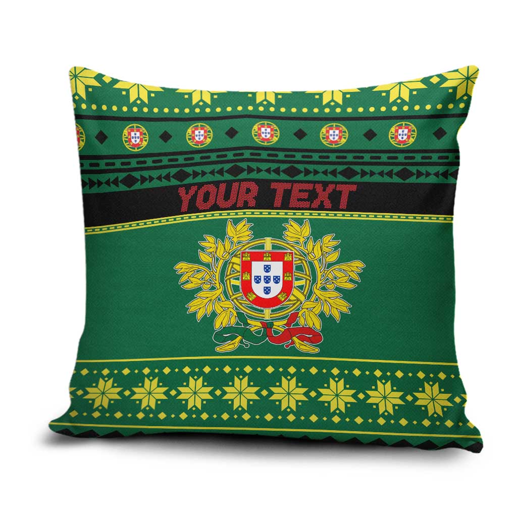 Personalized Portugal Christmas Pillow Cover Emblem With Flag Style - Wonder Print Shop