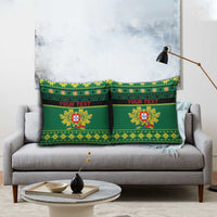 Personalized Portugal Christmas Pillow Cover Emblem With Flag Style - Wonder Print Shop