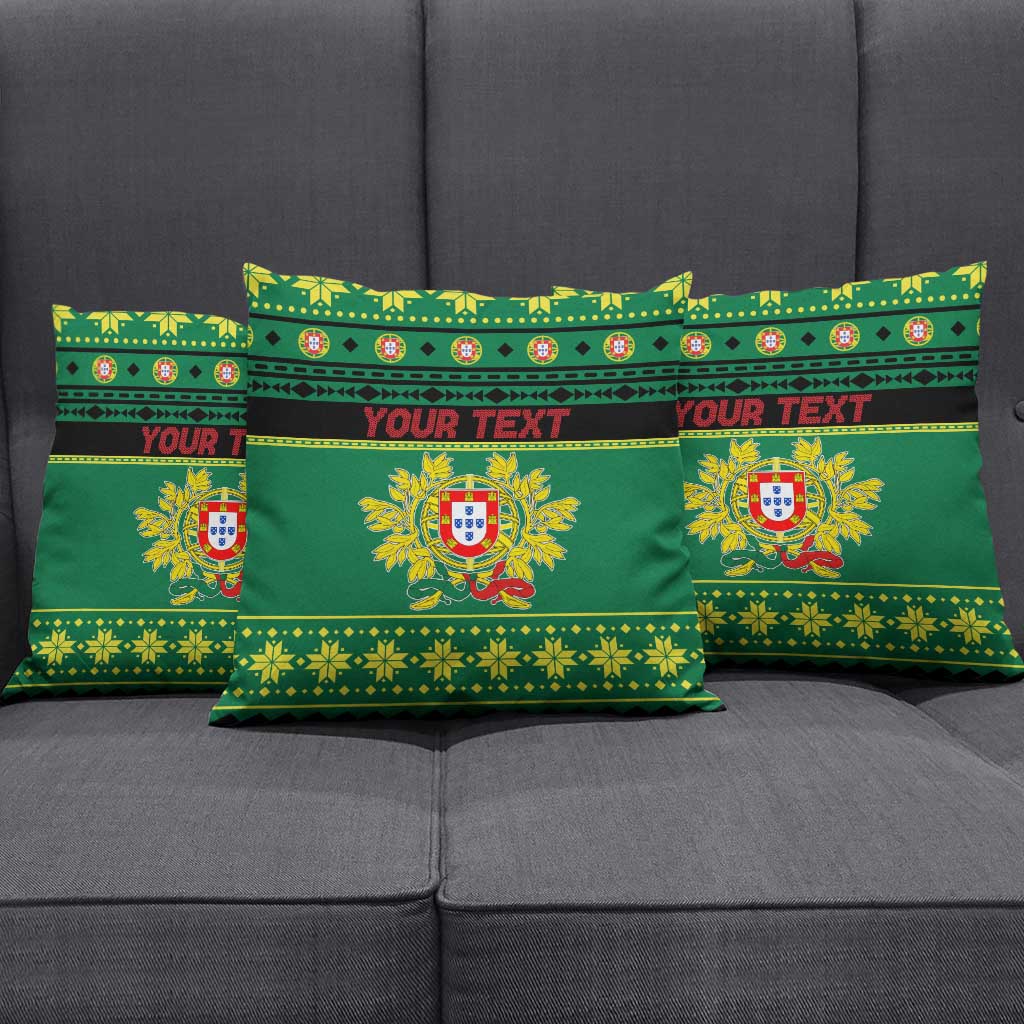 Personalized Portugal Christmas Pillow Cover Emblem With Flag Style - Wonder Print Shop
