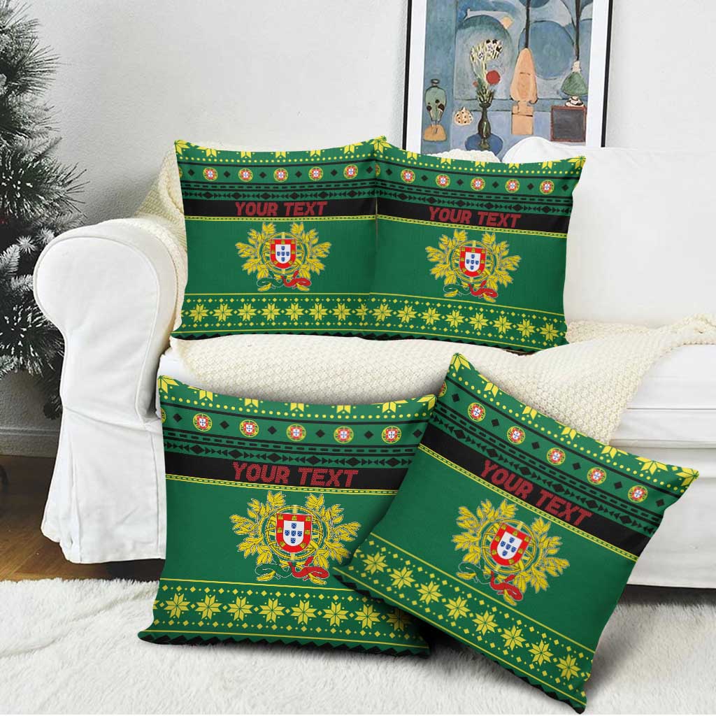 Personalized Portugal Christmas Pillow Cover Emblem With Flag Style - Wonder Print Shop