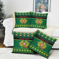 Personalized Portugal Christmas Pillow Cover Emblem With Flag Style - Wonder Print Shop