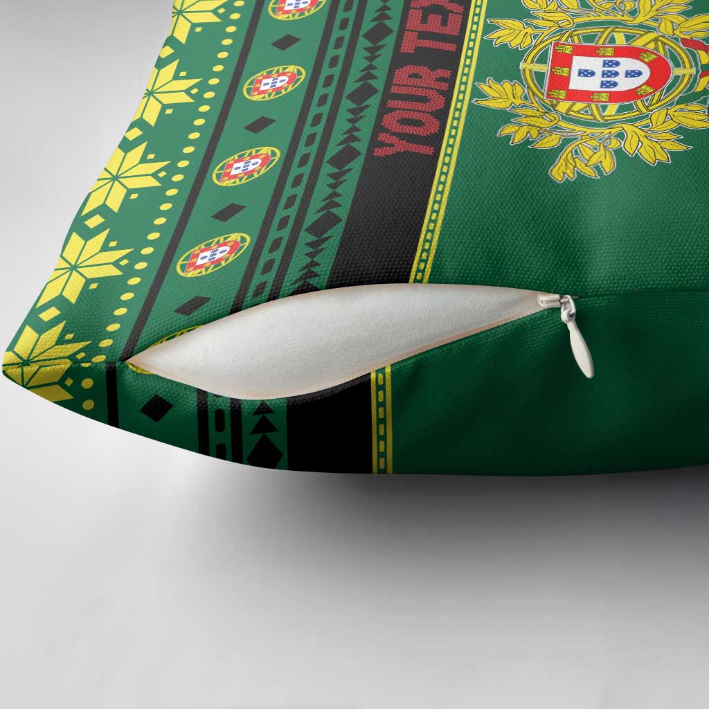 Personalized Portugal Christmas Pillow Cover Emblem With Flag Style - Wonder Print Shop
