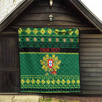 Personalized Portugal Christmas Quilt Emblem With Flag Style - Wonder Print Shop