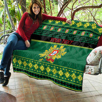 Personalized Portugal Christmas Quilt Emblem With Flag Style - Wonder Print Shop