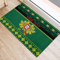 Personalized Portugal Christmas Rubber Doormat Emblem With Flag Style - Wonder Print Shop