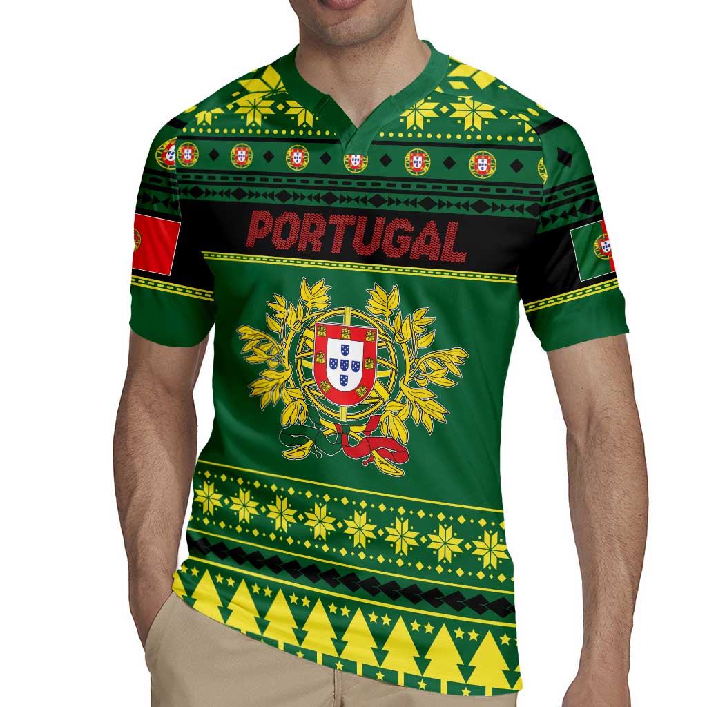 Personalized Portugal Christmas Rugby Jersey Emblem With Flag Style - Wonder Print Shop