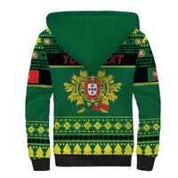 Personalized Portugal Christmas Sherpa Hoodie Emblem With Flag Style - Wonder Print Shop