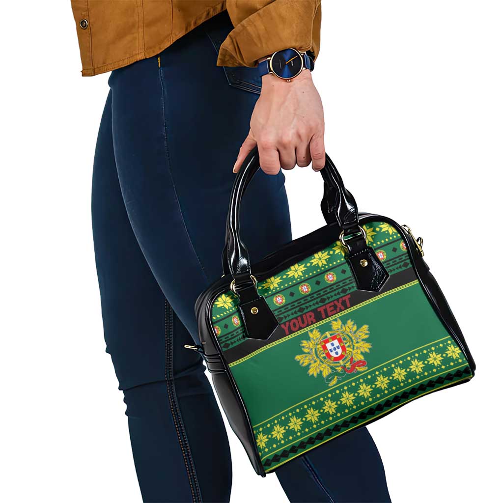Personalized Portugal Christmas Shoulder Handbag Emblem With Flag Style - Wonder Print Shop