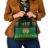 Personalized Portugal Christmas Shoulder Handbag Emblem With Flag Style - Wonder Print Shop