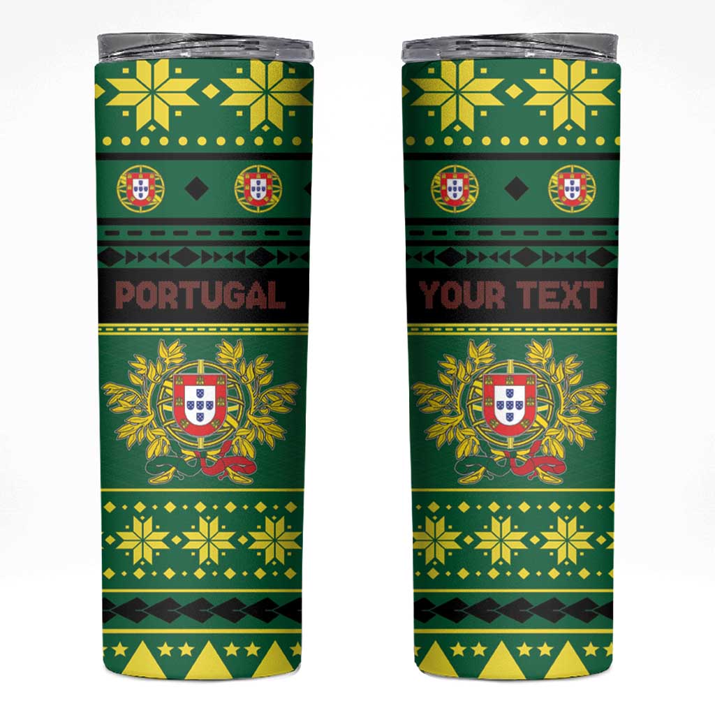 Personalized Portugal Christmas Skinny Tumbler Emblem With Flag Style - Wonder Print Shop