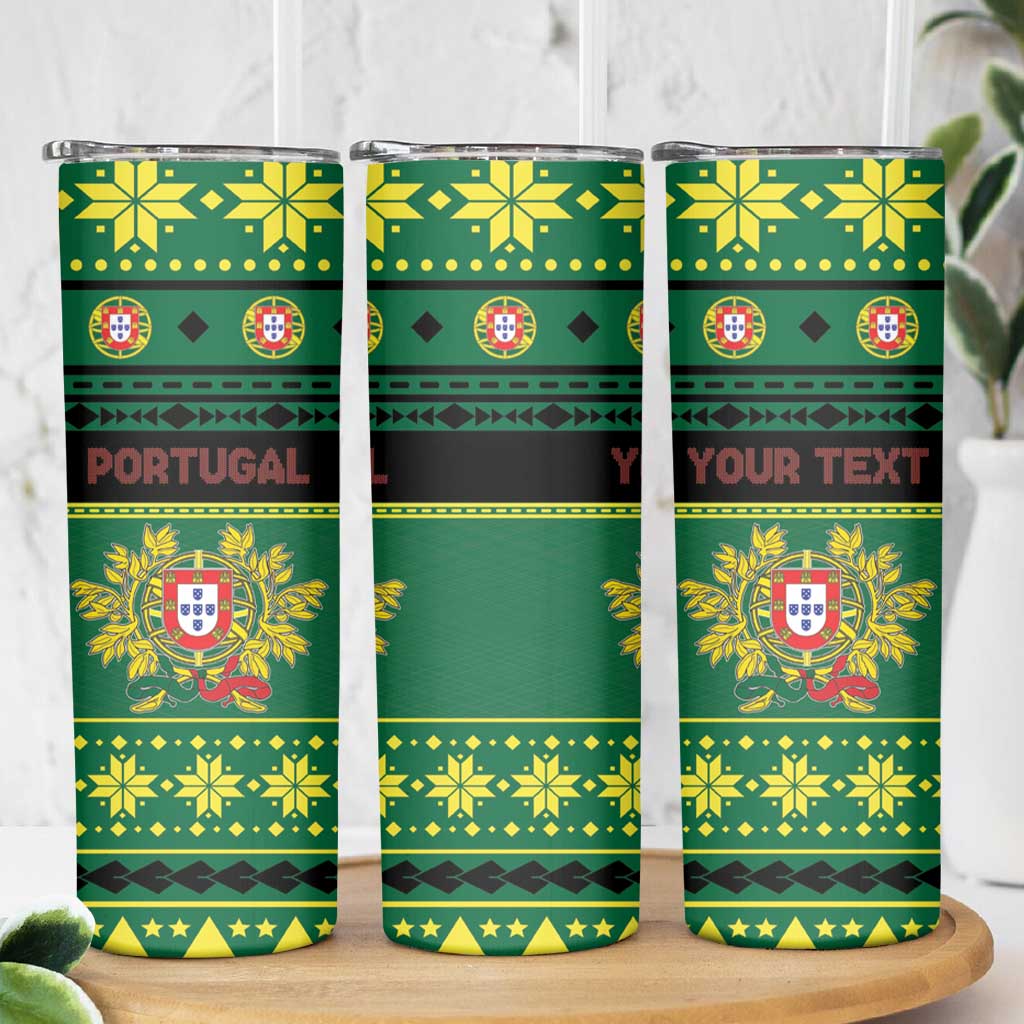 Personalized Portugal Christmas Skinny Tumbler Emblem With Flag Style - Wonder Print Shop