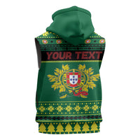Personalized Portugal Christmas Sleeveless Hoodie Emblem With Flag Style - Wonder Print Shop