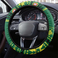 Portugal Christmas Steering Wheel Cover Emblem With Flag Style - Wonder Print Shop