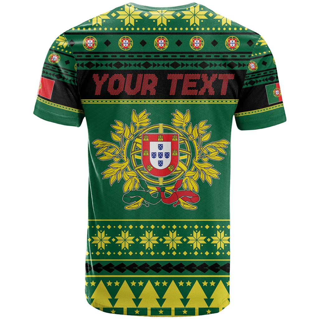 Personalized Portugal Christmas T Shirt Emblem With Flag Style - Wonder Print Shop