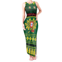 Personalized Portugal Christmas Tank Maxi Dress Emblem With Flag Style - Wonder Print Shop