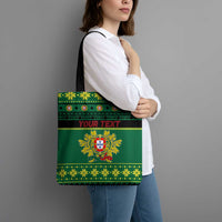 Personalized Portugal Christmas Tote Bag Emblem With Flag Style - Wonder Print Shop
