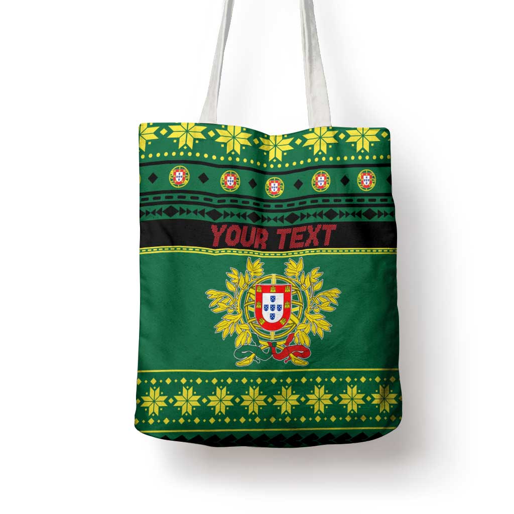 Personalized Portugal Christmas Tote Bag Emblem With Flag Style - Wonder Print Shop