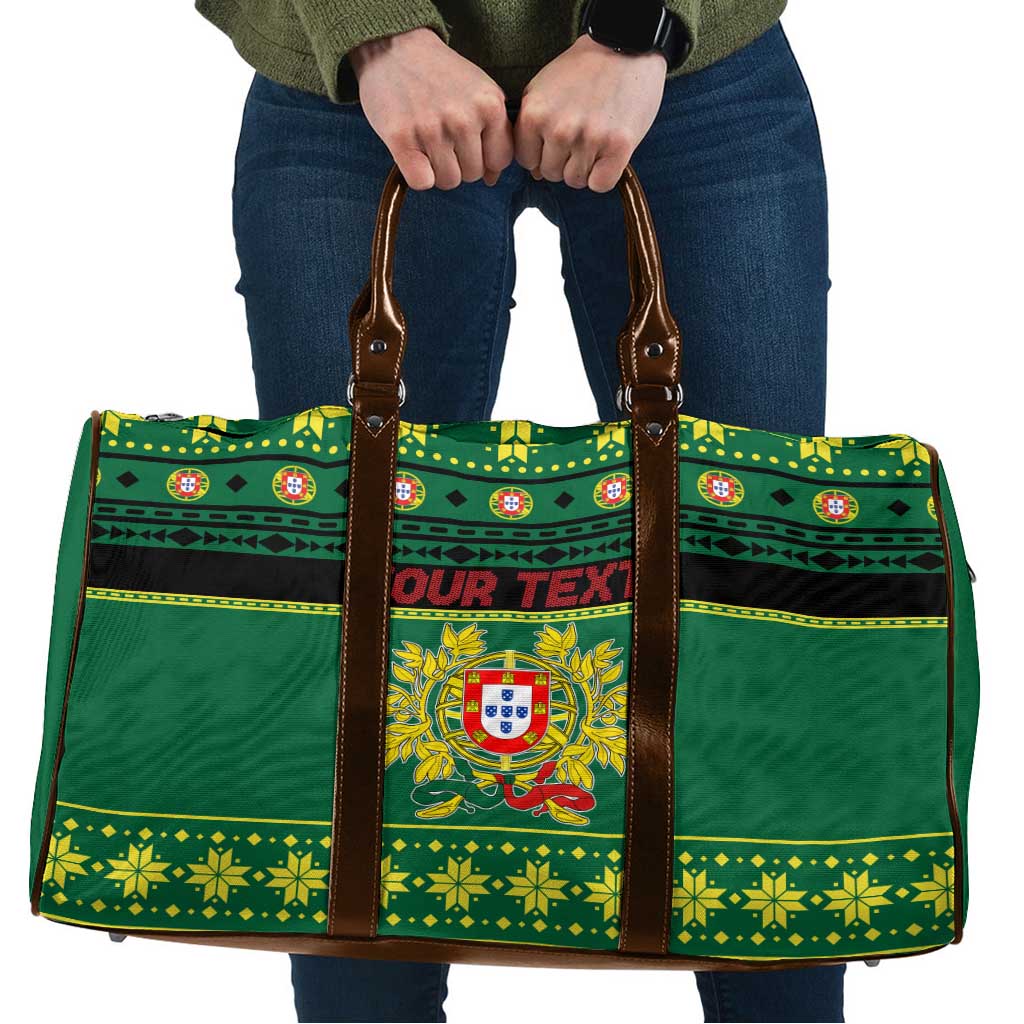 Personalized Portugal Christmas Travel Bag Emblem With Flag Style - Wonder Print Shop