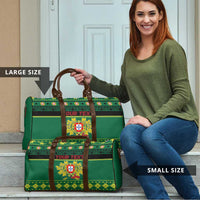 Personalized Portugal Christmas Travel Bag Emblem With Flag Style - Wonder Print Shop