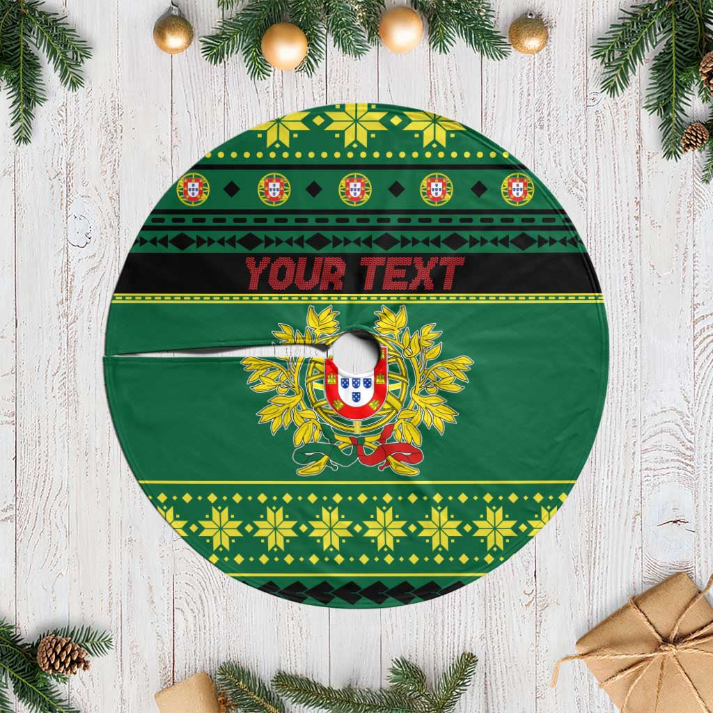Personalized Portugal Christmas Tree Skirt Emblem With Flag Style LT19