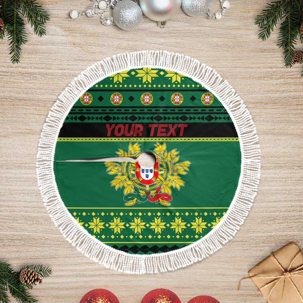 Personalized Portugal Christmas Tree Skirt Emblem With Flag Style LT19
