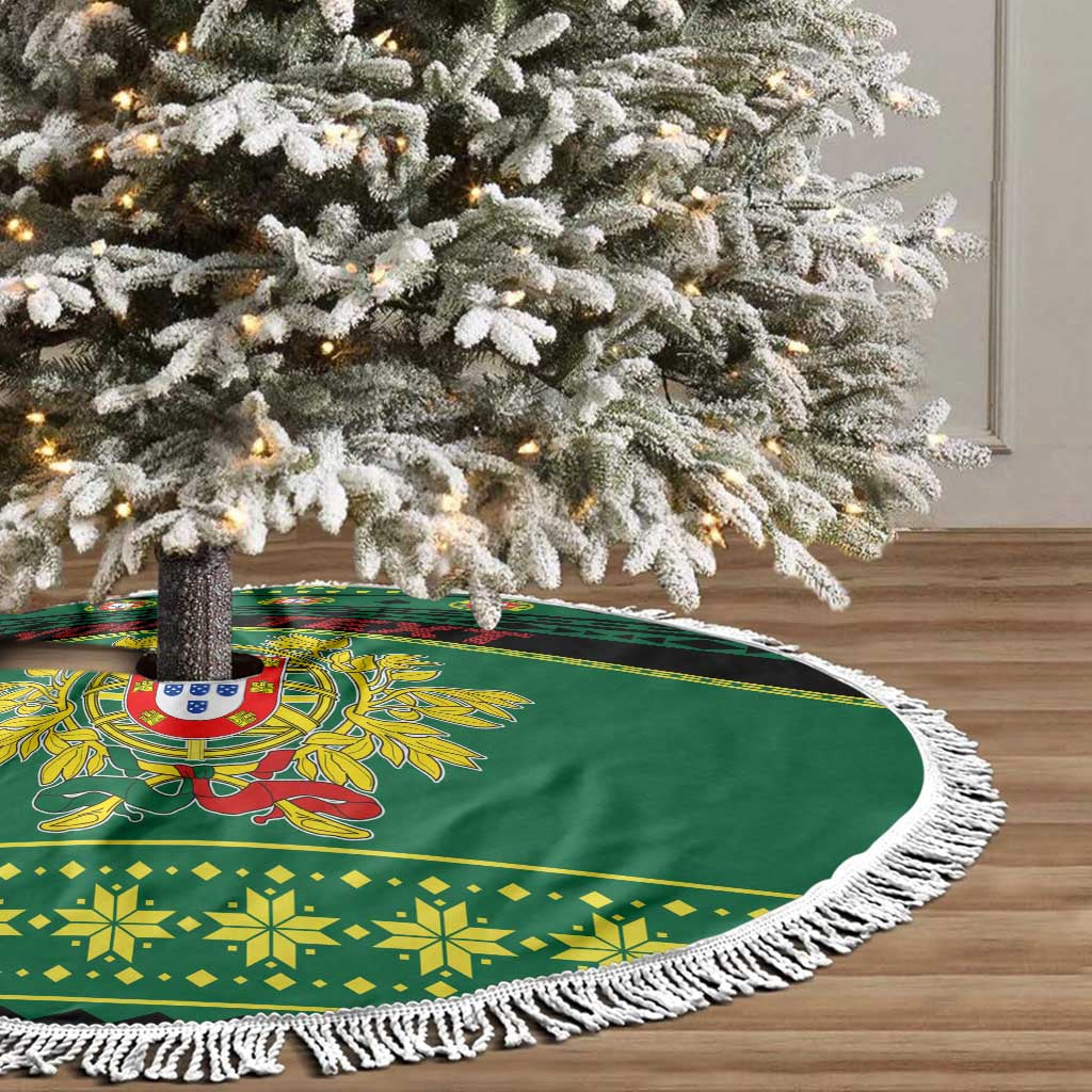 Personalized Portugal Christmas Tree Skirt Emblem With Flag Style LT19