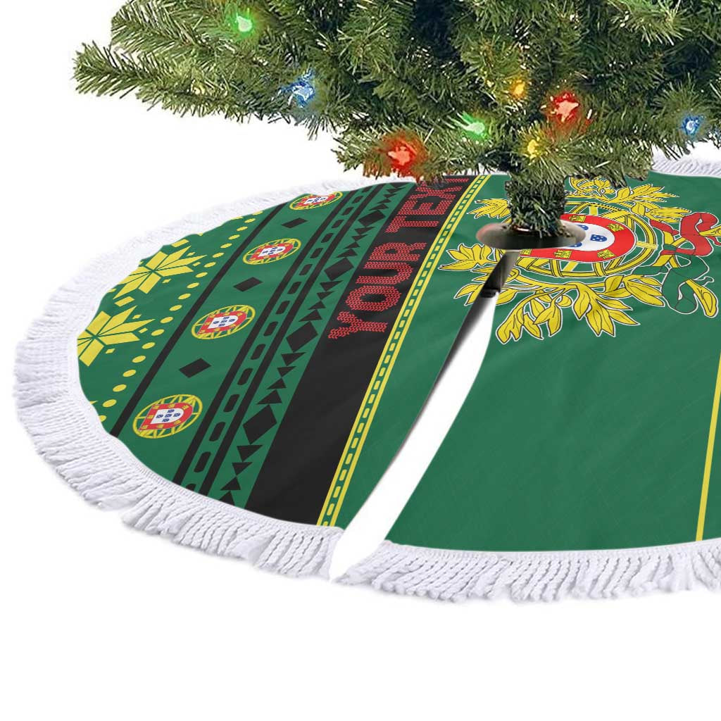 Personalized Portugal Christmas Tree Skirt Emblem With Flag Style LT19