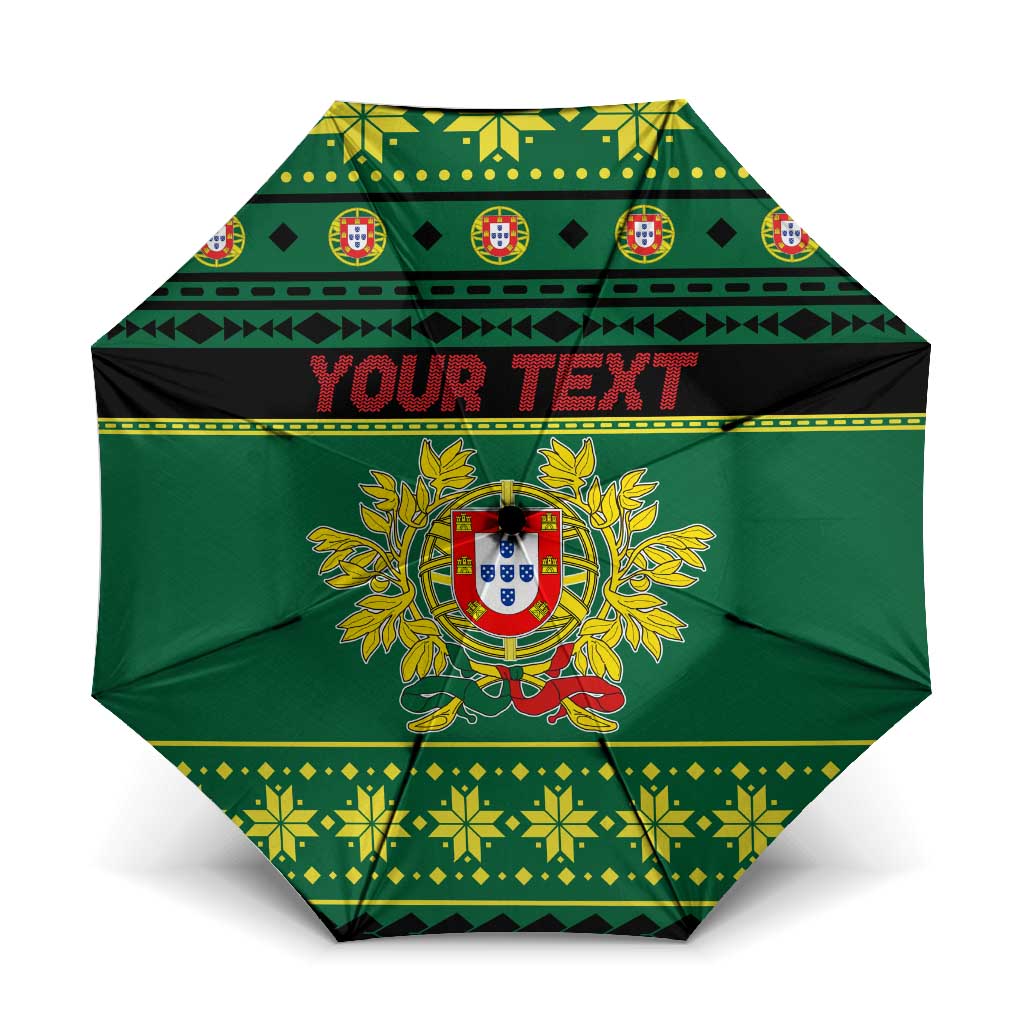 Personalized Portugal Christmas Umbrella Emblem With Flag Style - Wonder Print Shop