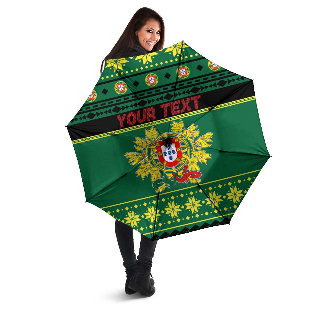 Personalized Portugal Christmas Umbrella Emblem With Flag Style - Wonder Print Shop