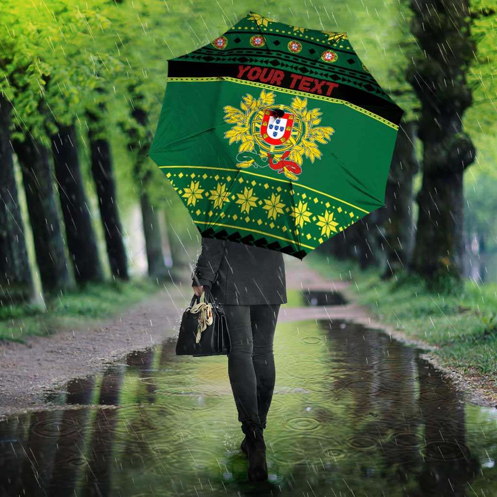 Personalized Portugal Christmas Umbrella Emblem With Flag Style - Wonder Print Shop