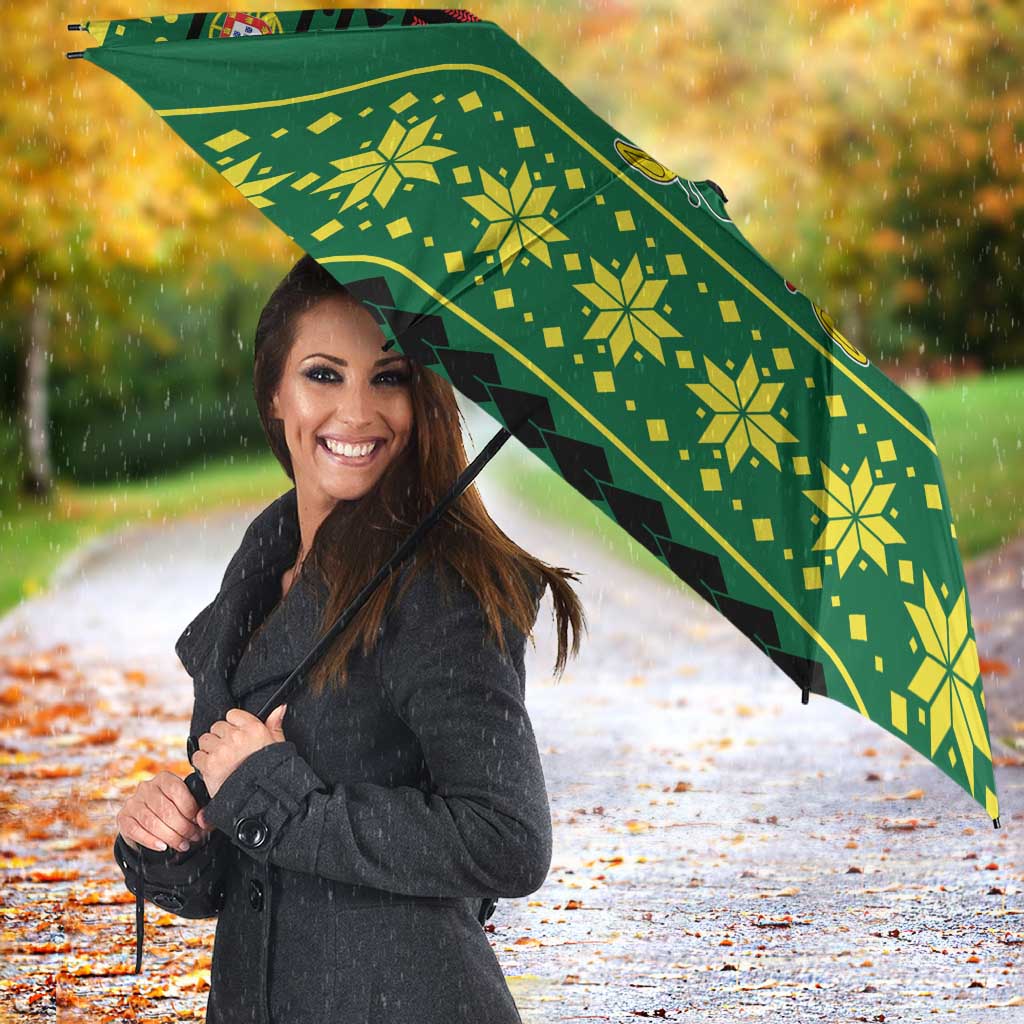 Personalized Portugal Christmas Umbrella Emblem With Flag Style - Wonder Print Shop