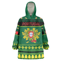 Personalized Portugal Christmas Wearable Blanket Hoodie Emblem With Flag Style - Wonder Print Shop