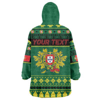 Personalized Portugal Christmas Wearable Blanket Hoodie Emblem With Flag Style - Wonder Print Shop