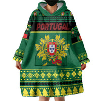 Personalized Portugal Christmas Wearable Blanket Hoodie Emblem With Flag Style - Wonder Print Shop