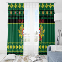 Personalized Portugal Christmas Window Curtain Emblem With Flag Style - Wonder Print Shop