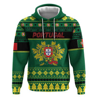 Personalized Portugal Christmas Zip Hoodie Emblem With Flag Style - Wonder Print Shop