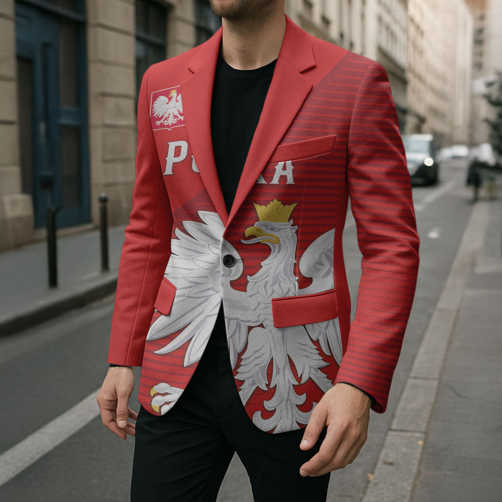 Custom Poland Football Blazer Go Bialo-Czerwoni Champions Red