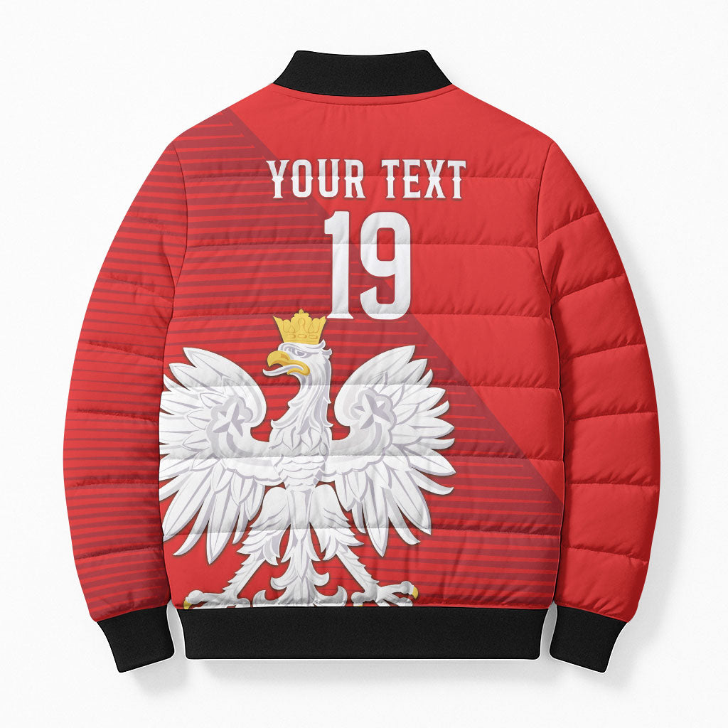 Custom Poland Football Bomber Puffer Jacket Go Bialo-Czerwoni Champions Red