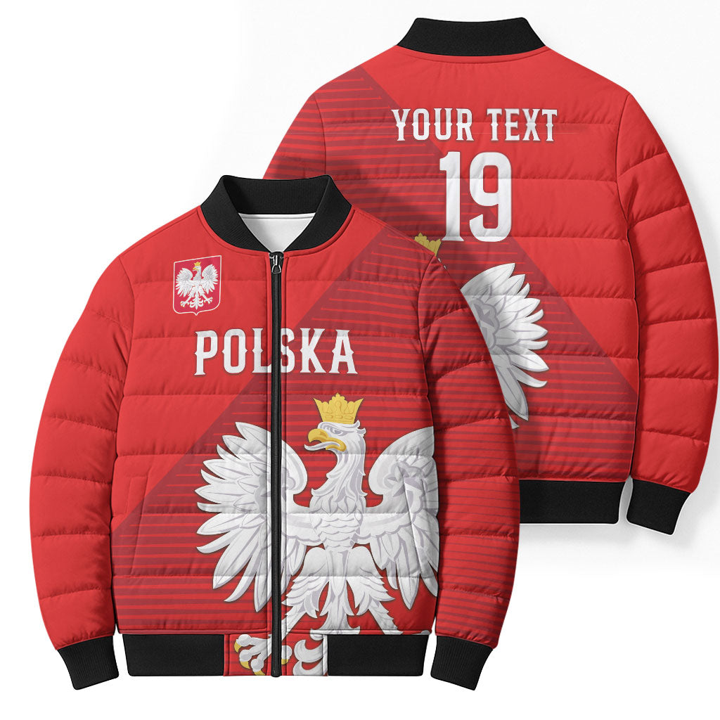 Custom Poland Football Bomber Puffer Jacket Go Bialo-Czerwoni Champions Red