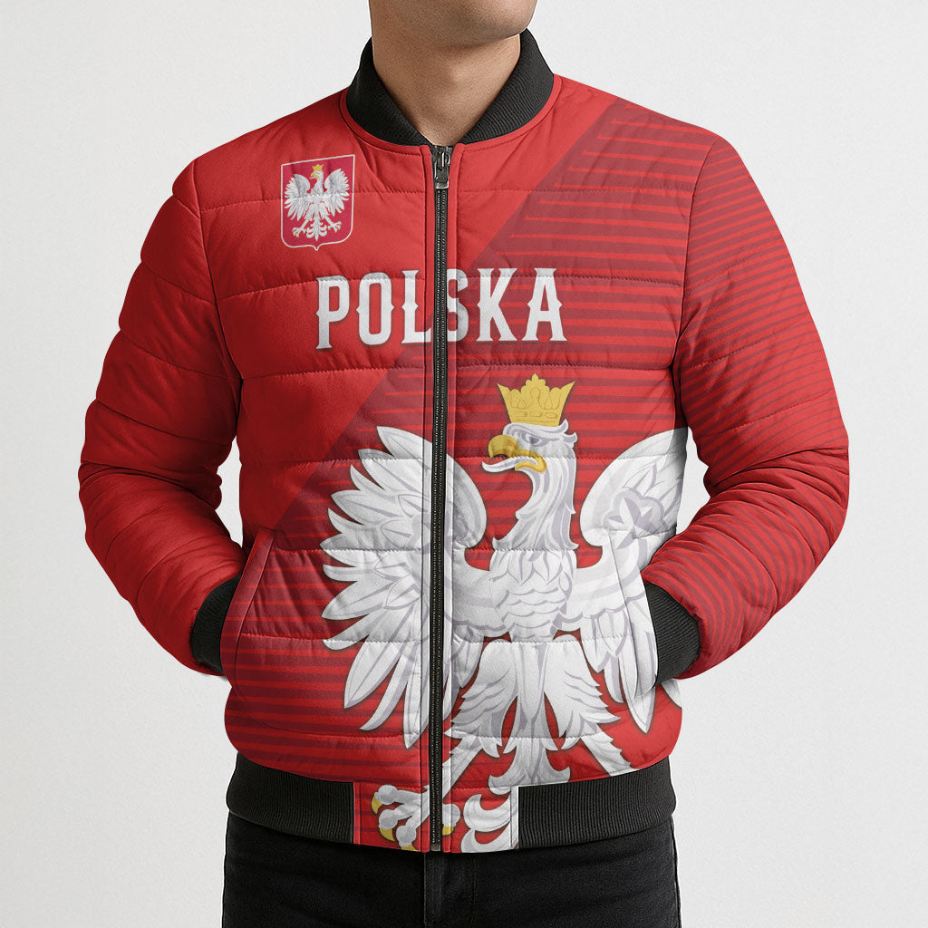 Custom Poland Football Bomber Puffer Jacket Go Bialo-Czerwoni Champions Red