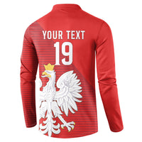 Custom Poland Football Button Sweatshirt Go Bialo-Czerwoni Champions Red