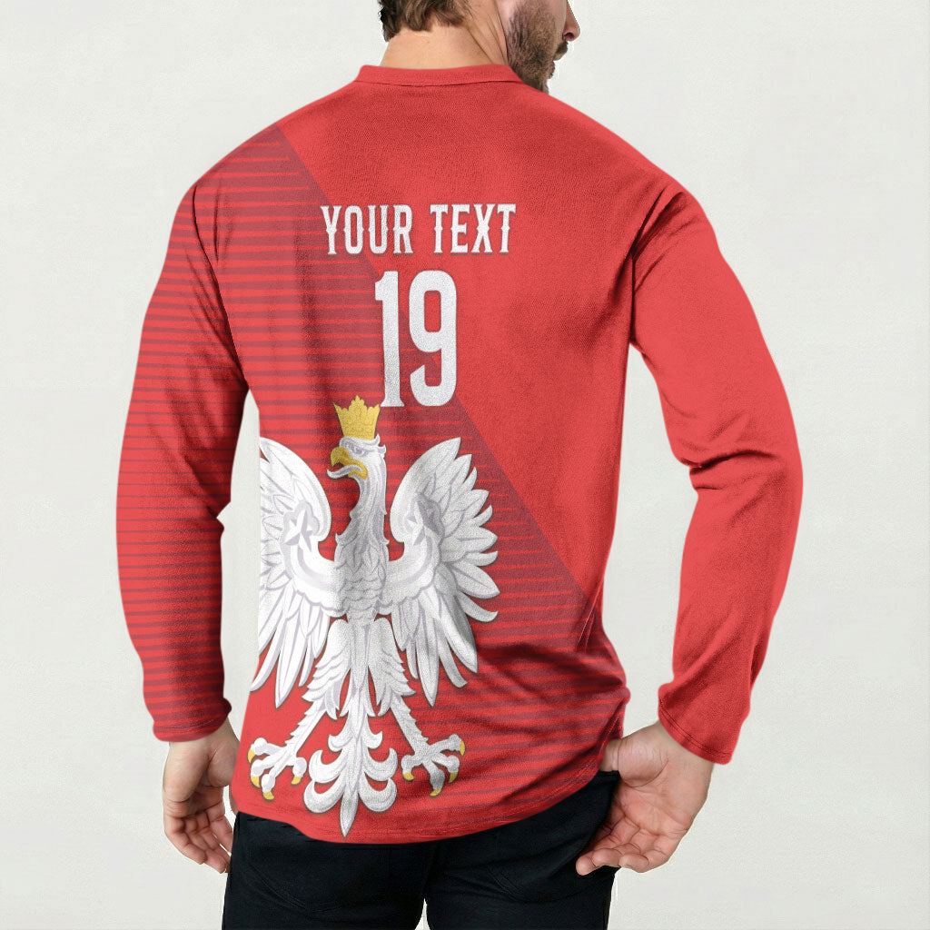 Custom Poland Football Button Sweatshirt Go Bialo-Czerwoni Champions Red