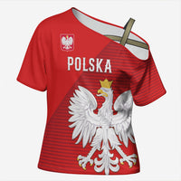 Custom Poland Football Cross Shoulder Shirt Go Bialo-Czerwoni Champions Red