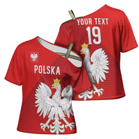Custom Poland Football Cross Shoulder Shirt Go Bialo-Czerwoni Champions Red