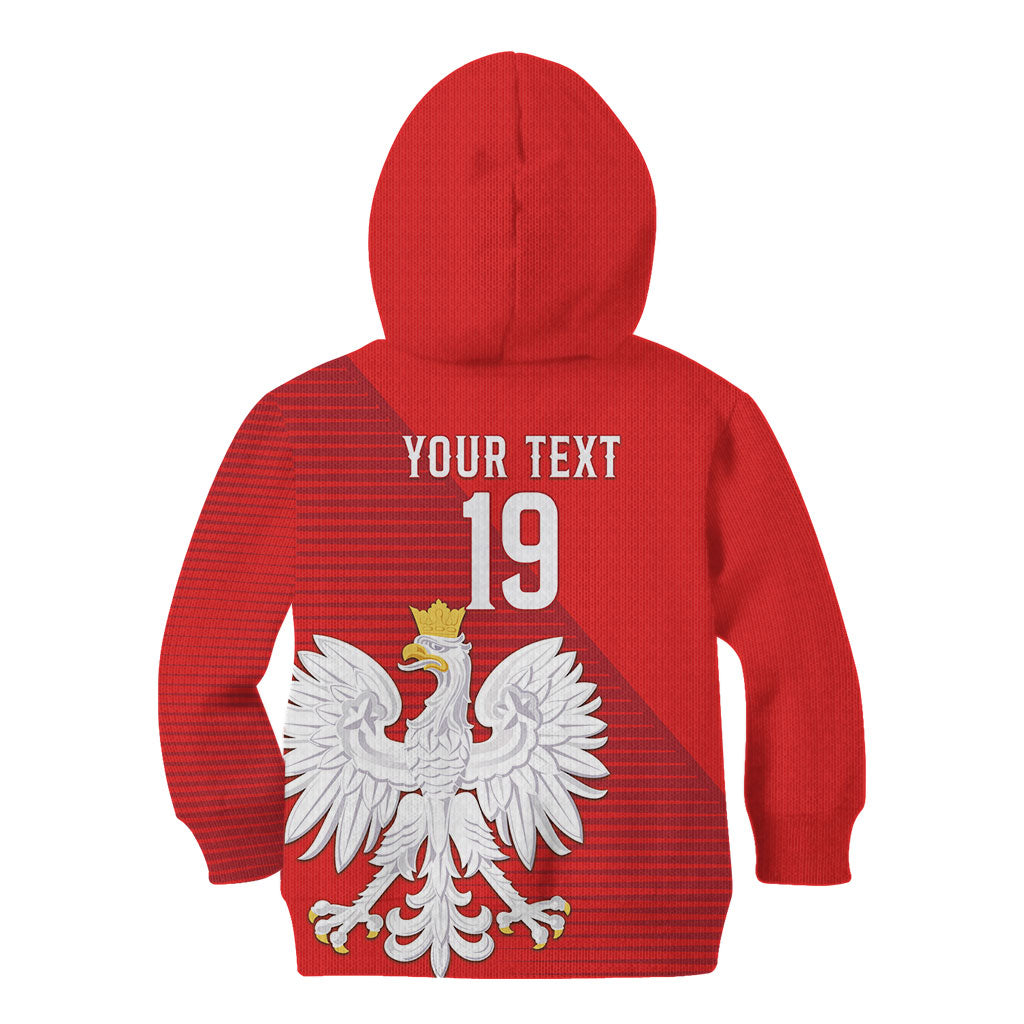 Custom Poland Football Kid Hoodie Go Bialo-Czerwoni Champions Red