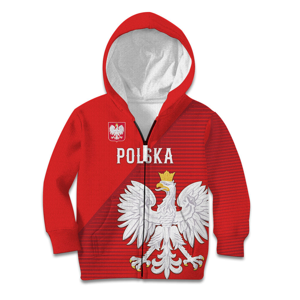 Custom Poland Football Kid Hoodie Go Bialo-Czerwoni Champions Red