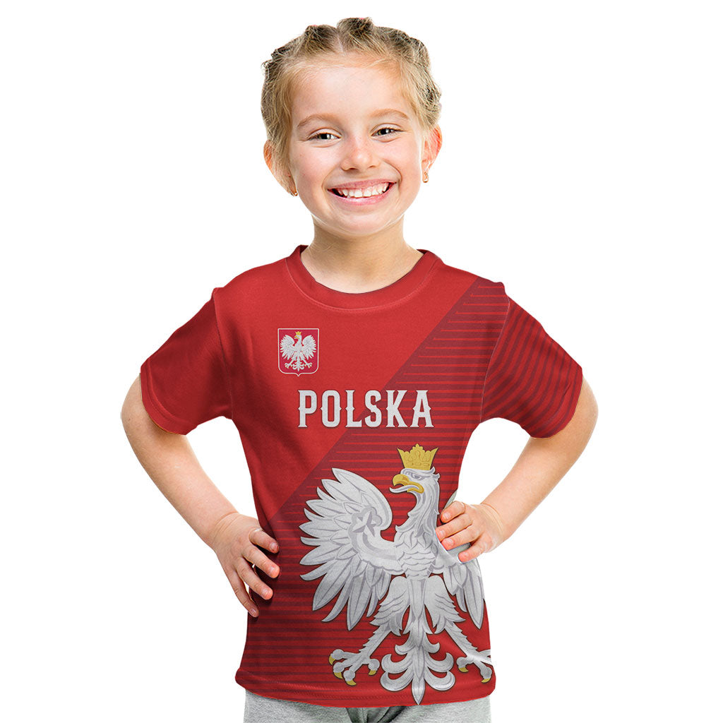 Custom Poland Football Kid T Shirt Go Bialo-Czerwoni Champions Red