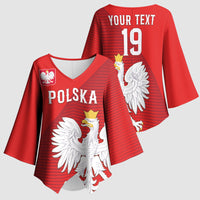 Custom Poland Football Kimono Sleeve Blouse Go Bialo-Czerwoni Champions Red